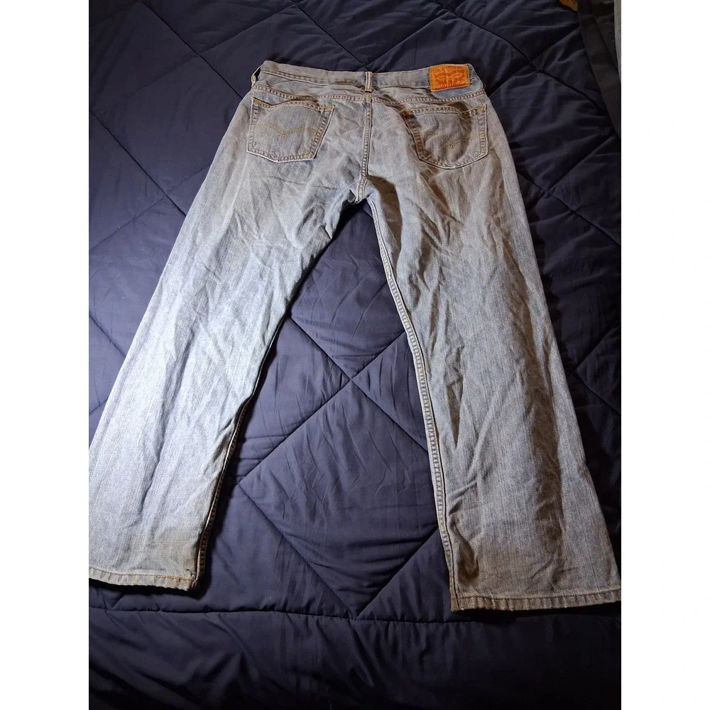 Levis 559 Relaxed Straight Leg Light Wash Blue Denim Jeans Mens 34x30